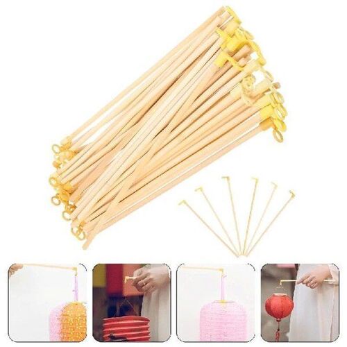 50 Pcs Decorative Lantern Handle Festival Wooden Stick
