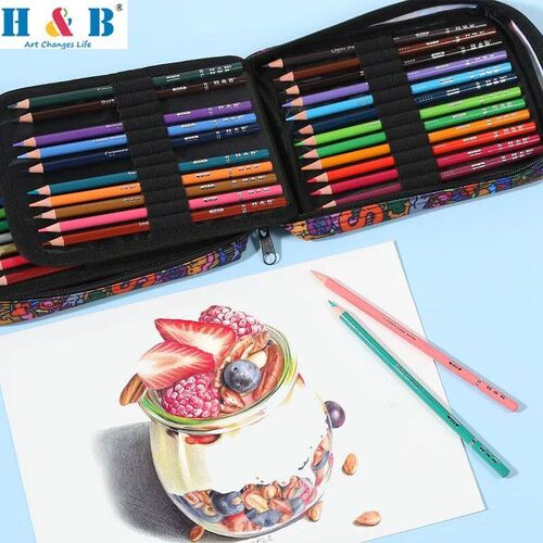 H&B Colored Pencils Set, 180/120/72Color Quality Oil-Based A