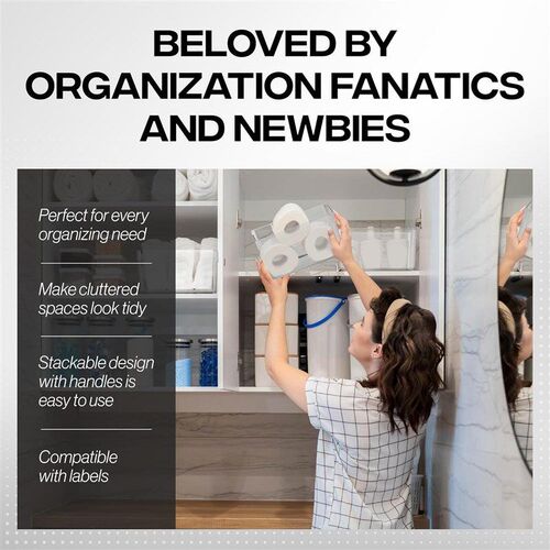 Clear Plastic Storage Bins Containers Pantry Organizers