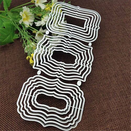 3pcs label frame set Metal Cutting Die Stencils for DIY Scra
