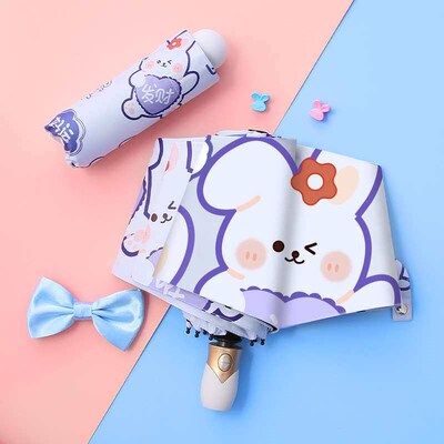Cartoon Rabbit Full-automatic Umbrella Girls Sun Protection