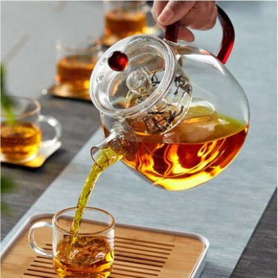 Heat-resistant Thickened Glass Steaming Teapot Household Lar
