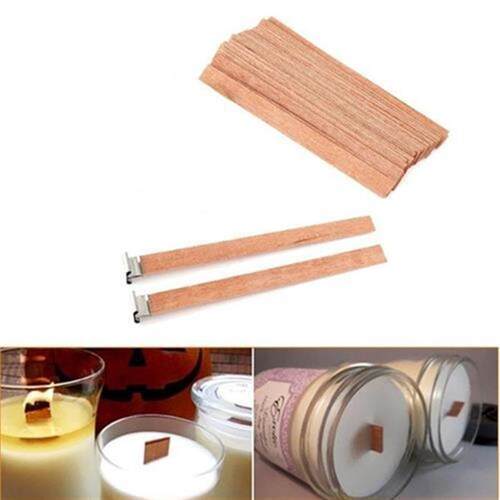 20PCS Natural Wood Wax Wick DIY Candle Material Soy Wax Arom