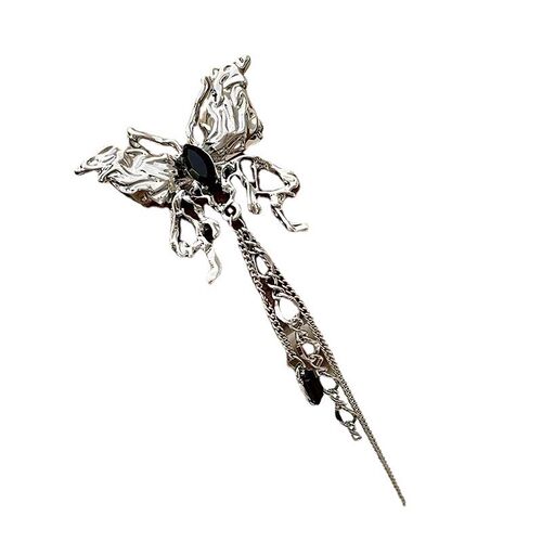 New Black Crystal Butterfly Flow Brooch Womens Sweet Cool N