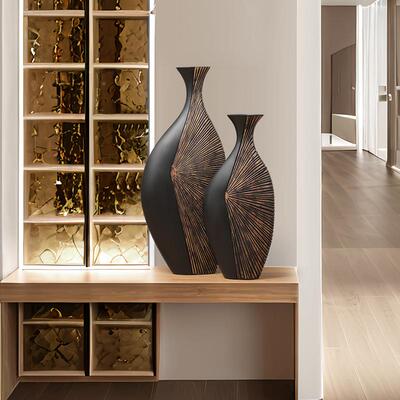 复脂古轻70302奢家居装玄饰地花瓶插花长枝花器落电视柜关树花盆