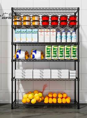 家庭分黑色中管层神器高装六层置物架简易增组合隔层6层组拆储装