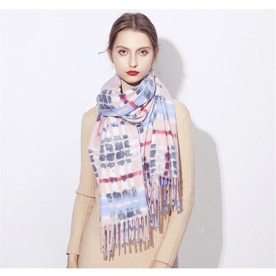 International station solid color imitation cashmere womens