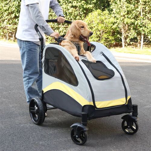Large Dog Stroller 4 Wheel Pet Trolley Carrier Foldable for