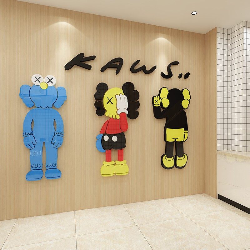芝麻街公仔kws房间客厅卧室床头沙发电视背景墙面贴画纸装饰布置,家居饰品,软装墙贴,淘宝优惠券,粉丝福利购,淘宝优惠卷