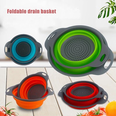 Factory Direct Sales Silicone Foldable Vegetable Basket Kitc