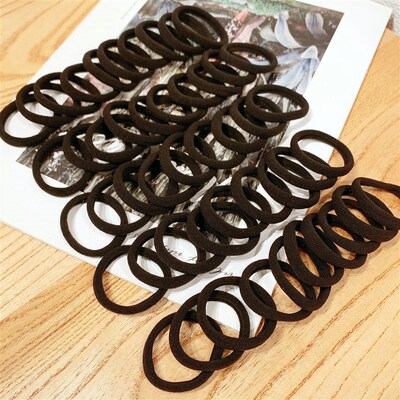 50/100pcs Black Hair Bands for Women Girls Hairband High Ela