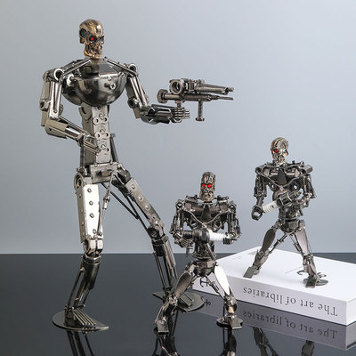 终结者机器人摆件金属铁血战士机甲魔兽装饰品男孩桌面电视柜摆设