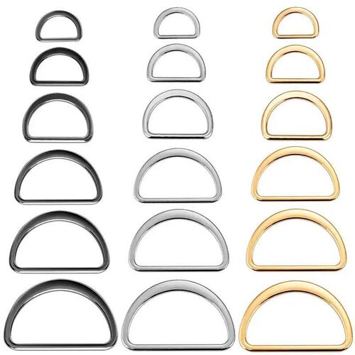 10pcs D-Shaped Buckle D Ring Connection Alloy Metal Silver G
