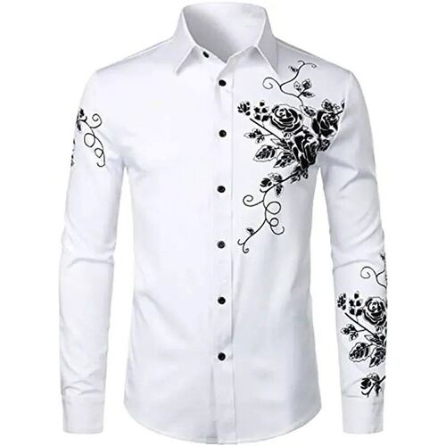 Fall Fashion Luxury Social Mens Shirts Lapel Button-Up Shir