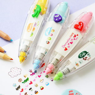 Cartoon Floral Sticker Tape Pen Funny Kids Stationery Notebo