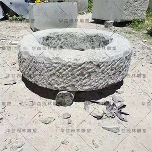 石雕井口木井架庭院水井辘轳青石做旧古井盖八角井仿古井圈井沿石