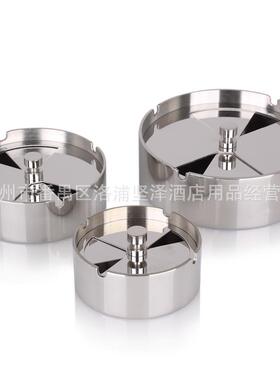 高档加厚不钢旋转烟灰旋转防锈风缸旋转84557盖烟缸可密封
