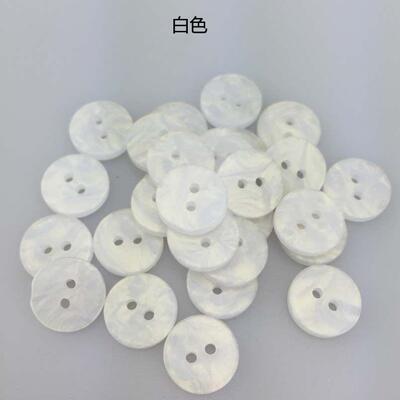 现货黑色珠光面仿GQT贝壳两平两彩眼树脂纽扣衬衣品童装头饰饰钮