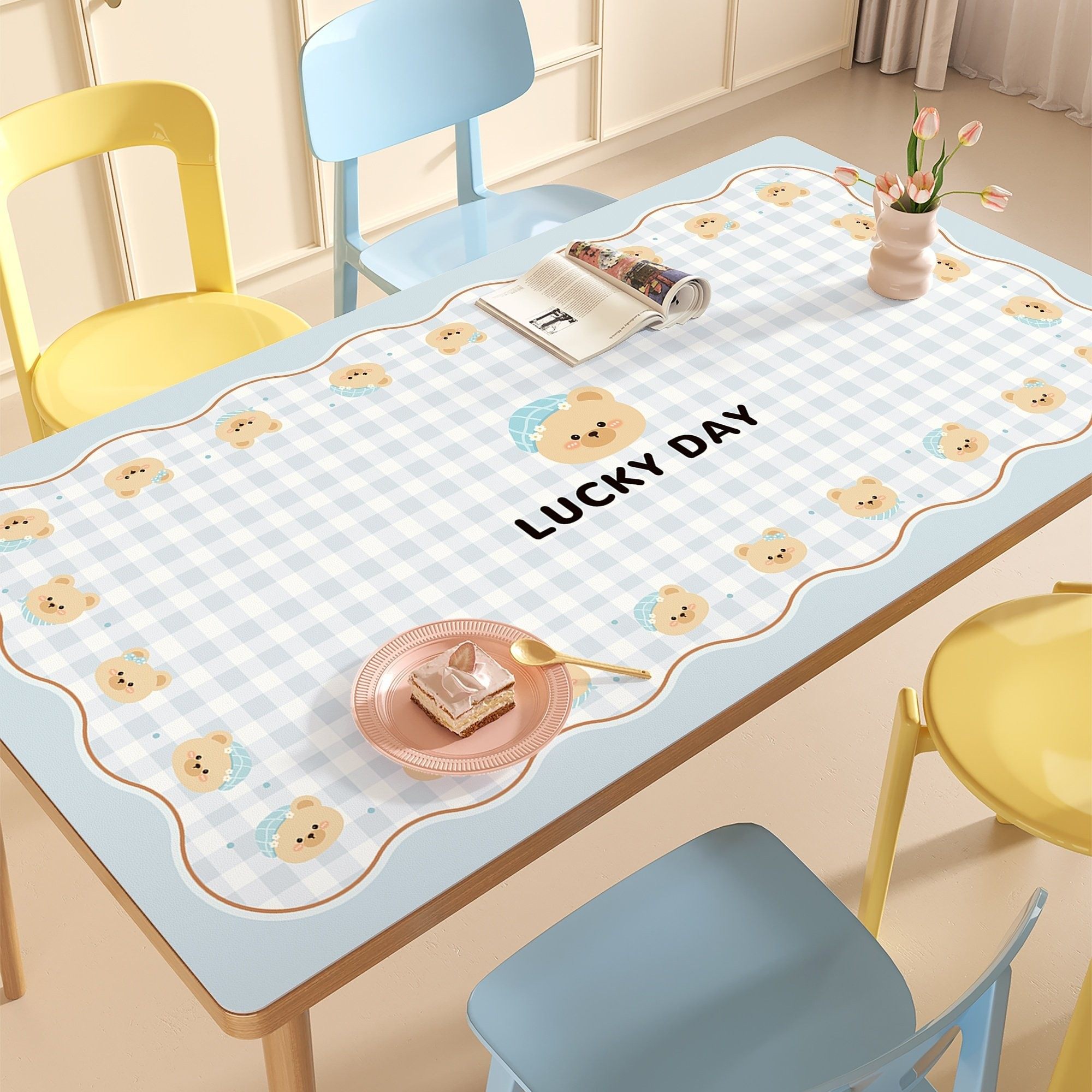 餐桌垫小清新可爱防水防油免洗防烫桌布高级感皮革茶几桌面保护垫,居家布艺,桌布,淘宝优惠券,粉丝福利购,淘宝优惠卷
