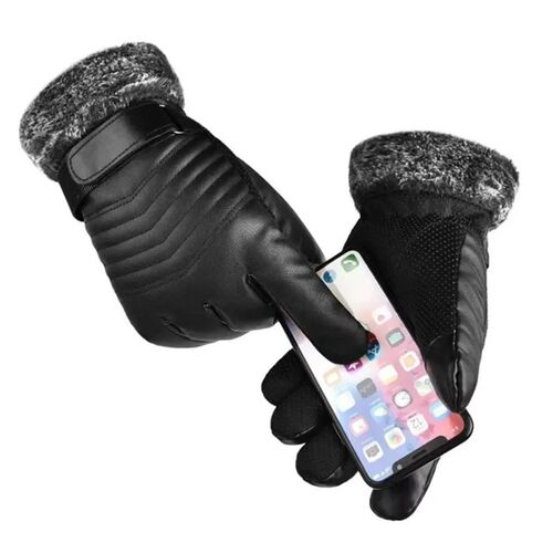 Gloves Winter MENS Fur Mouth Plush Insulation Gloves Outdoo