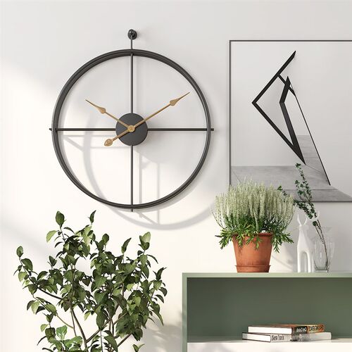 Large Vintage Metal Wall Clock Modern Design For Home Office