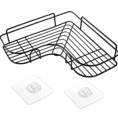 No-drill wall-mounted storage rack with strong adhesive hook