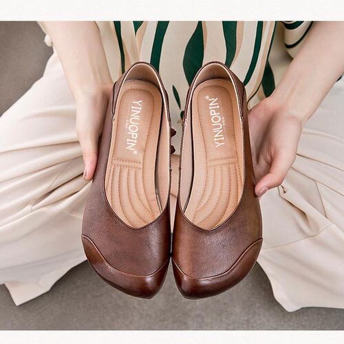 2022 New Simple Design Ladies Flat Shoes Soft Women Square T