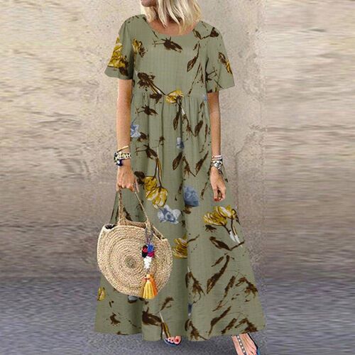 Wish Independent Women Short Sleeve Round Neck Women Dress I