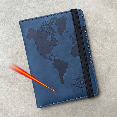Rfid Blocking Peronalied Paport ver World Map Compa with Ela