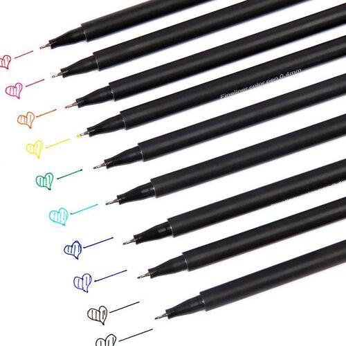 36 Colors 0.4 mm Fiber Marker Pen Fineliners Watercolor Base