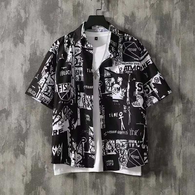 Summer Thin Ins Short-sleeved Shirt Mens All-match tendy Ne