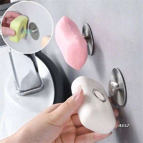 Non-Perforated Wall-Mounted Magnetic Bathroom Soap Holder