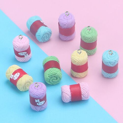 Mix 10cps/pack Cute Mini Sewing Wool Ball Resin Cute Charms
