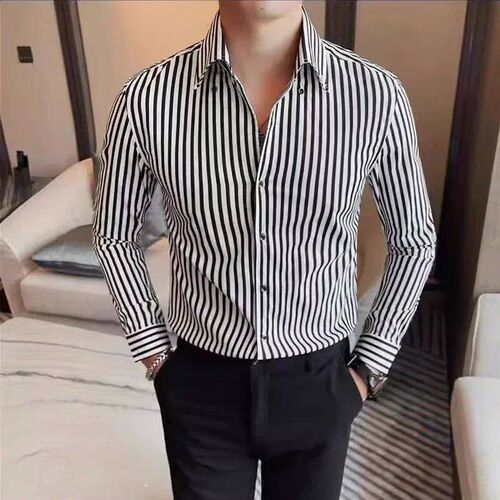 Stripe Pattern  Mens Clothing Elegant Mens Shirts High
