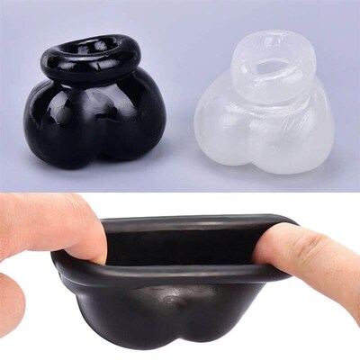 Silicone Ballstretcher Ballsack,Testicle Bondage,Clear/Black