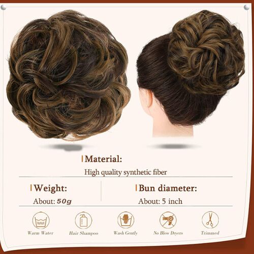 Wig Buns For Womens Chemical Fiber High Temperature Silk Bu