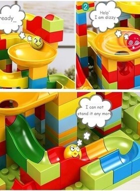 84-504PCS Size Marble Race Run Blocks Maze Ball Track Buildi