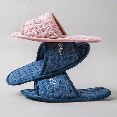 Cotton Soft Sole Silent Slippers Exposed Toes Neutral