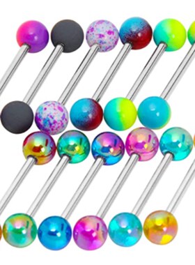 6PCS Stainless Steel Glorious Tongue Ring Bulk 14G Nipple Pi