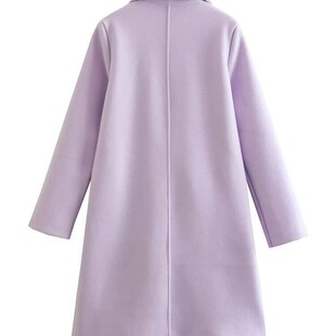 ZACK RAIN Women Fashion Open Front Woolen Coat Vintage