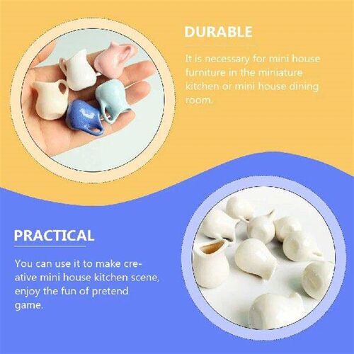 2 Pcs Mini Milk Jug Plant Pot Ornament Miniature Kitchen