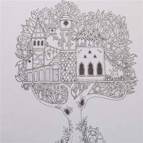24 Pages Enchanted Forest English Edition Coloring Book for