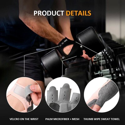 Men Cycling Gloves Half Finger Gym Gloves Women Mitten Breat