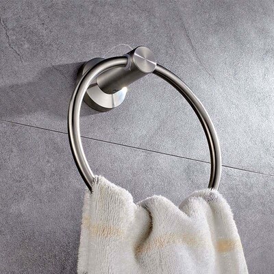 Towel Ring Bathroom Hand Towel Holder Stainless Steel Brushe