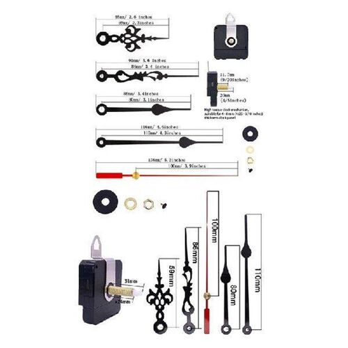 Long Shaft Quartz C Movement Mechanism with 2 Pairs of