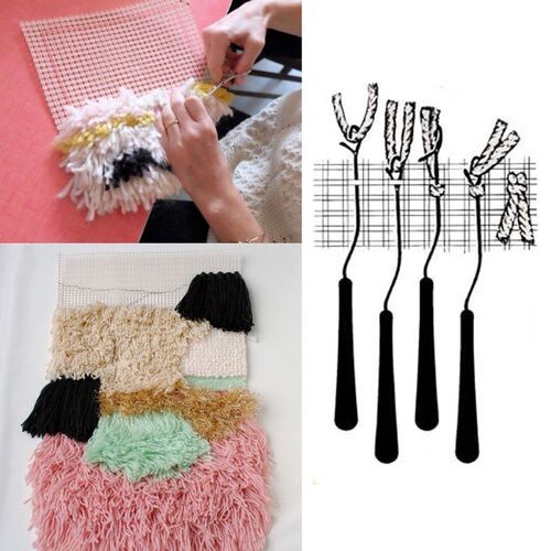100x150cm Blank Rug Hooking Mesh Canvas Latch Hook Rug Makin