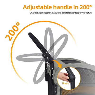 Large Dog Stroller 4 Wheel Pet Trolley Carrier Foldable for