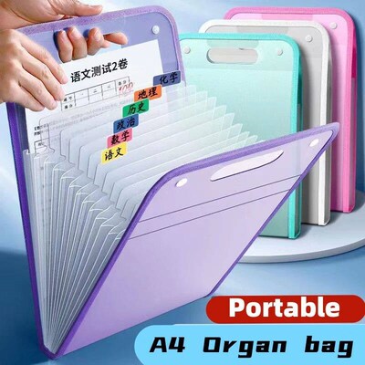 A4 Document Organ Bag Portable Test Paper Storage Bag For St