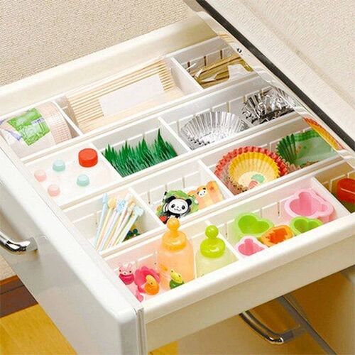 Adjustable Kitchen Cabinet Organizer Drawer Storage Box Cutl