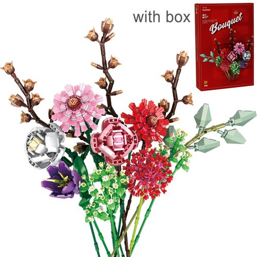 Romantic Flower Bouquet Rose Orchid succulent Building Block